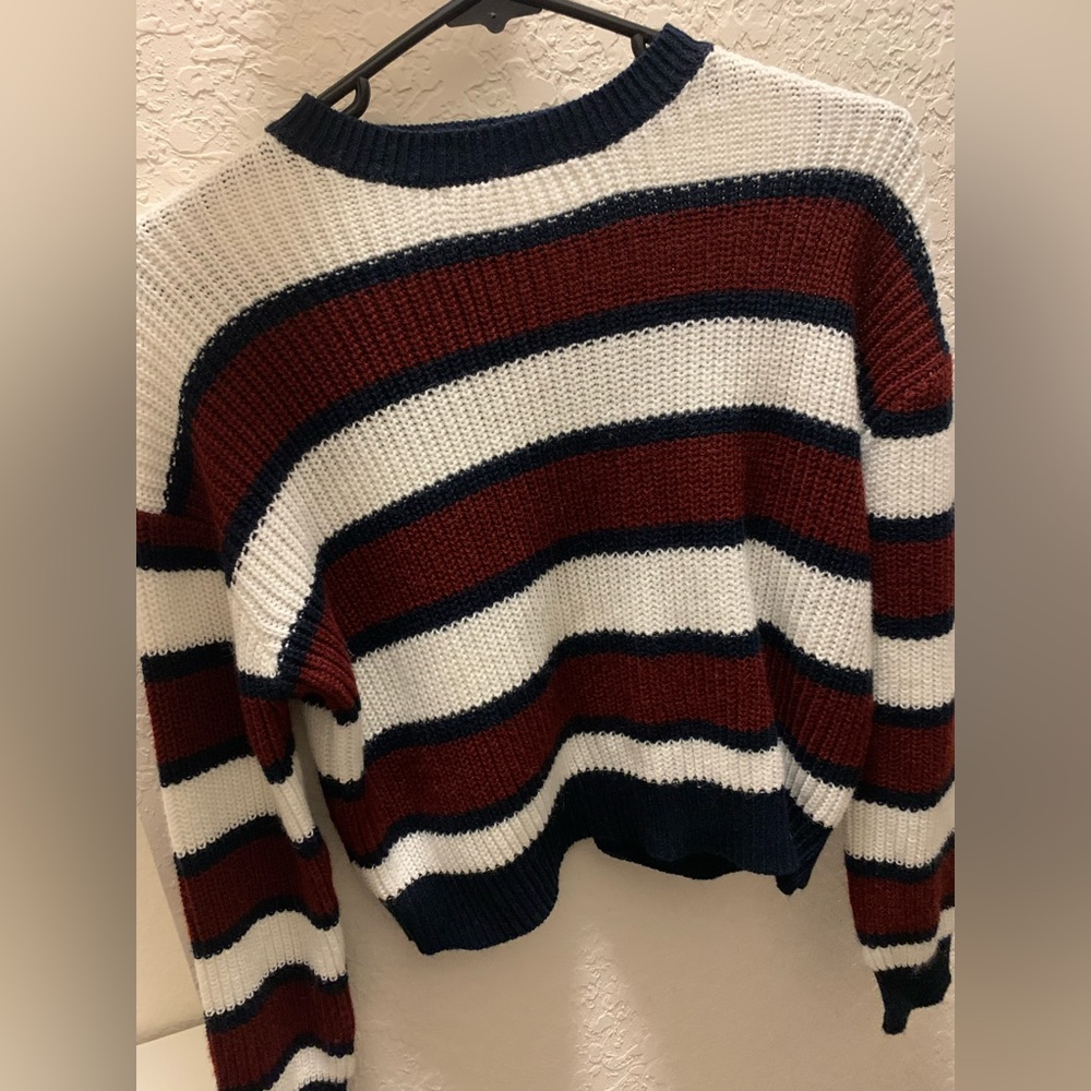 Garage Multicolor Striped Boyfriend Pullover Sweater
